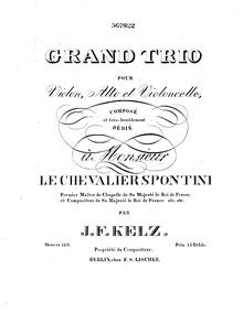 Partition violoncelle, corde Trio, Op.128, E♭ major, Kelz, Johann Friedrich