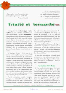 Trinité et ternarité (*) - reseau-regain.net