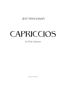 Partition compléte, caprices, pour flûte quatuor, Manookian, Jeff
