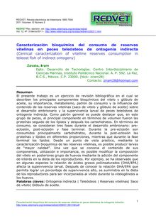 Caracterización bioquímica del consumo de reservas vitelinas en peces teleósteos de ontogenia indirecta  (Cemical caracterization of vitelline reserves consumption in teleost fish of indirect ontogeny)