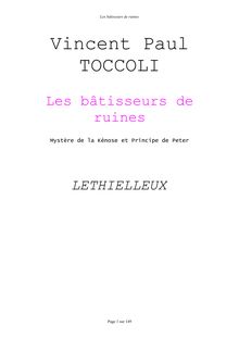 LES BÂTISSEURS DE RUINES, Essai sur le Mystère - Vincent Paul Toccoli