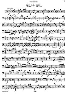 Partition de violoncelle, 3 Piano Trios, Hob.XV:27-29