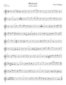 Partition ténor viole de gambe 1, octave aigu clef, madrigaux pour 5 voix par  Peter Philips