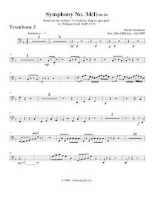 Partition Trombone 3, Symphony No.34, F major, Rondeau, Michel