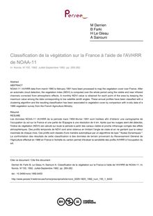 Classification de la végétation sur la France à l aide de l AVHRR de NOAA-11 - article ; n°1 ; vol.155, pg 269-282