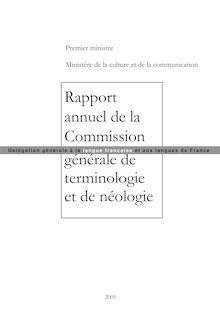 Rapport annuel 2005 de la Commission générale de terminologie et de néologie