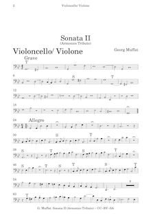 Partition violoncelle / basse, Armonico tributo, Cioè Sonate di camera commodissime a pocchi, o a molti stromenti...