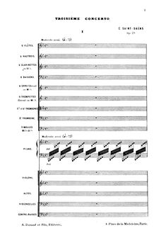 Partition complète, Troisième Concerto pour Piano et Orchestre, Op.29