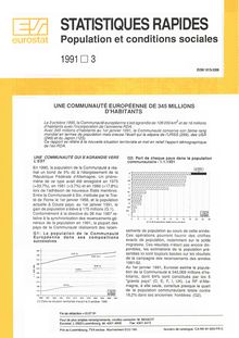 STATISTIQUES RAPIDES Population et conditions sociales. 1991 3
