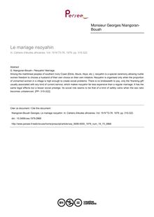 Le mariage nsoyahin - article ; n°73 ; vol.19, pg 315-322
