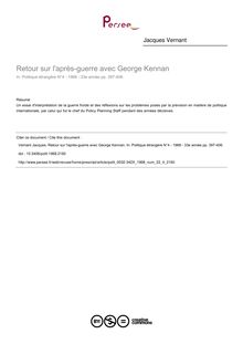 Retour sur l après-guerre avec George Kennan - article ; n°4 ; vol.33, pg 397-406