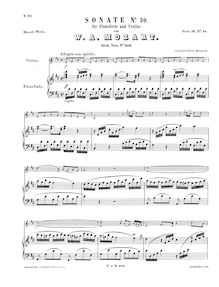 Partition de piano, violon Sonata, D major, Mozart, Wolfgang Amadeus