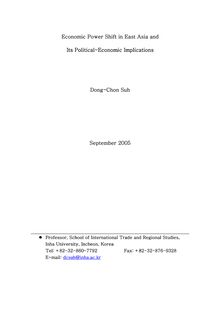 Economic Power Shift in East Asia and Its Political Its Political ...
