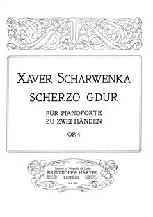 Partition complète, Scherzo, Op.4, Scharwenka, Xaver par Xaver Scharwenka