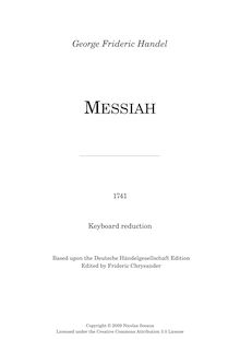 Partition complète, Messiah, Handel, George Frideric par George Frideric Handel