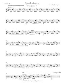 Partition violon 2, corde quatuor No.4, Spirale d’Arco, Harrington, Jeffrey Michael