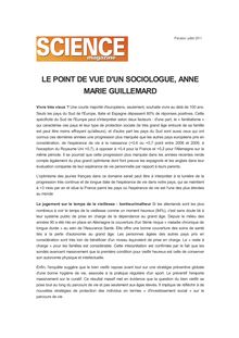 LE POINT DE VUE D UN SOCIOLOGUE, ANNE MARIE GUILLEMARD