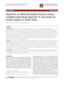 Detection of arbitrarily-shaped clusters using a neighbor-expanding approach: A case study on murine typhus in South Texas