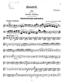 Partition violon 2, corde quintette No.2, Op.39, G minor, Hirschbach, Herrmann
