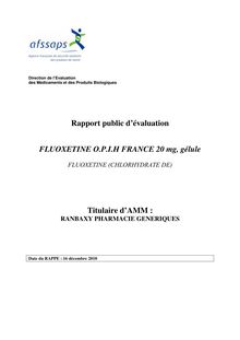 Fluoxetine OPIH France 20 mg, gélule