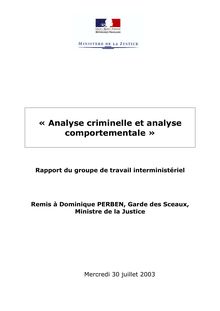 « Analyse criminelle et analyse comportementale »