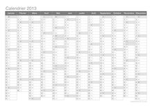 Calendrier 2013 format annuel vierge