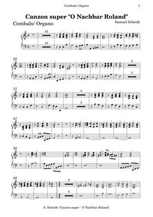 Partition clavecin , partie, Ludi Musici I, Scheidt, Samuel