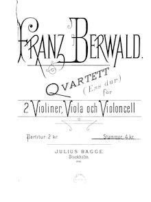 Partition violon 1, corde quatuor, E flat major, Berwald, Franz
