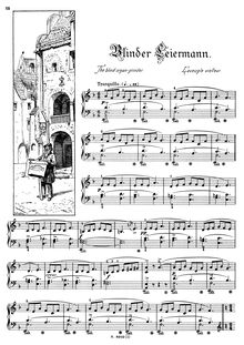 Partition , Blinder Leiermann - pour blind orgue-grinder - L aveugle vielleur, Musikalisches Bilderbuch, Op.41