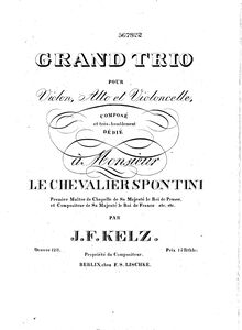 Partition viole de gambe, corde Trio, Op.128, E♭ major, Kelz, Johann Friedrich