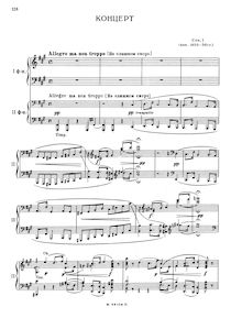 Partition Two-partition de piano, complete, Piano Concerto No.1