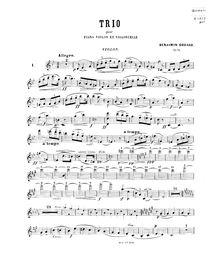Partition de violon, Piano Trio No.1, Op.32, Godard, Benjamin