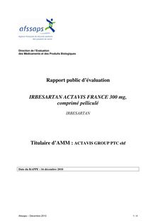 Irbesartan Actavis France 300 mg, comprimé pelliculé