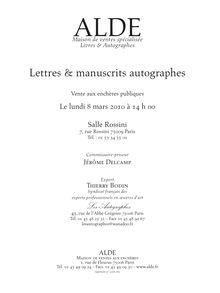 Lettres & manuscrits autographes