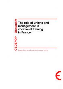 The role of unions and management in vocational training in France