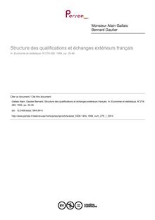 Structure des qualifications et échanges extérieurs français - article ; n°1 ; vol.279, pg 35-46