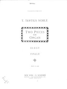 Partition complète, 2 pièces pour orgue, G major, D major, Noble, T. Tertius