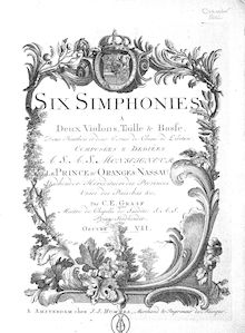 Partition parties complètes, 6 Symphonies, Six Simphonies a Deux Violons, taille & Basse, Deux Hautbouis et deux Cornes de Chasse ad Libitum