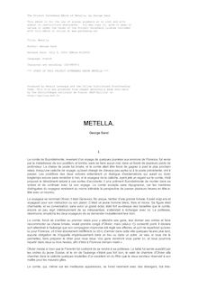 Metella par George Sand