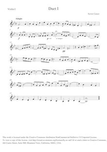 Partition violon I , partie, Duet I, G minor, Carazo, Xavier