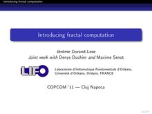 Introduction to Fractal computation