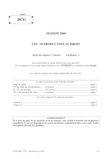 Introduction au droit 2008 Diplôme de Comptabilité et de Gestion