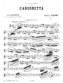 Partition complète et , partie, Canzonetta, Op.19, E major
