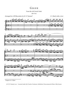 Partition Score pour ATB enregistrements, 6 French , Bach, Johann Sebastian par Johann Sebastian Bach