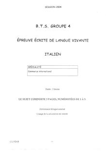 Italien 2004 BTS Commerce international à référentiel Européen