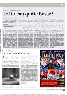 La Libre Belgique - Le Rideau quitte Bozar !