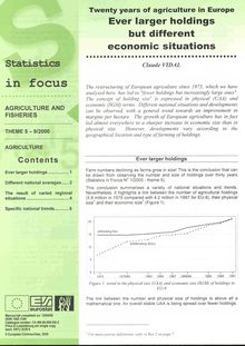 Statistics in focus. Agriculture and fisheries No 9/2000. Twenty years of agriculture in Europe