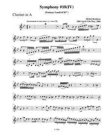 Partition clarinette, Symphony No.18, B-flat major, Rondeau, Michel par Michel Rondeau