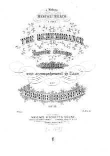 Partition flûte et partition de piano, pour Remembrance, Rapsodie élégiaque for flute and piano.