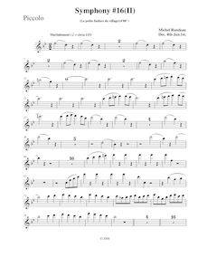 Partition Piccolo, Symphony No.16, Rondeau, Michel par Michel Rondeau
